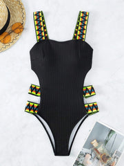 Cutout Wide Strap One-Piece Swimwear
