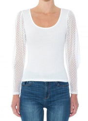 The Sitting Pretty Dotted Mesh Top
