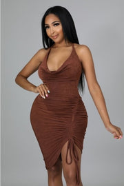 The Sassy But Classy Dress- Brown