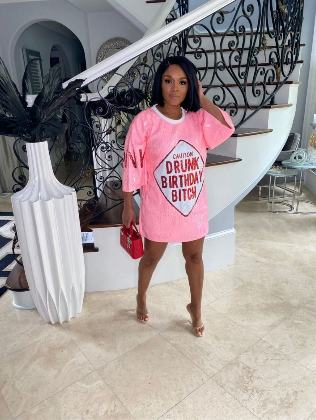 The Drunk Birthday Bitch Sequin Dress | Trendy Women's Fashion